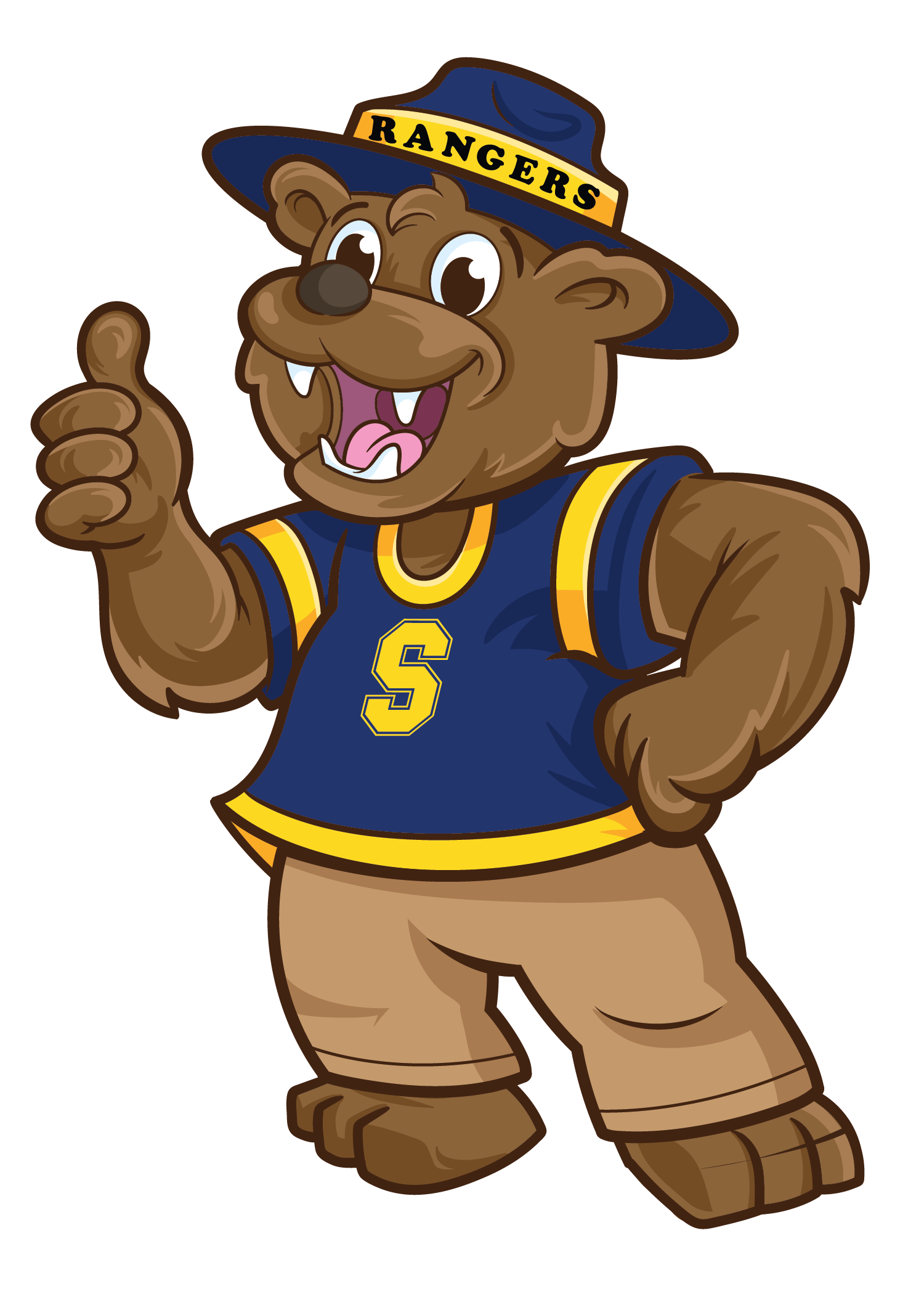 Spencer bear cub with thumbs up